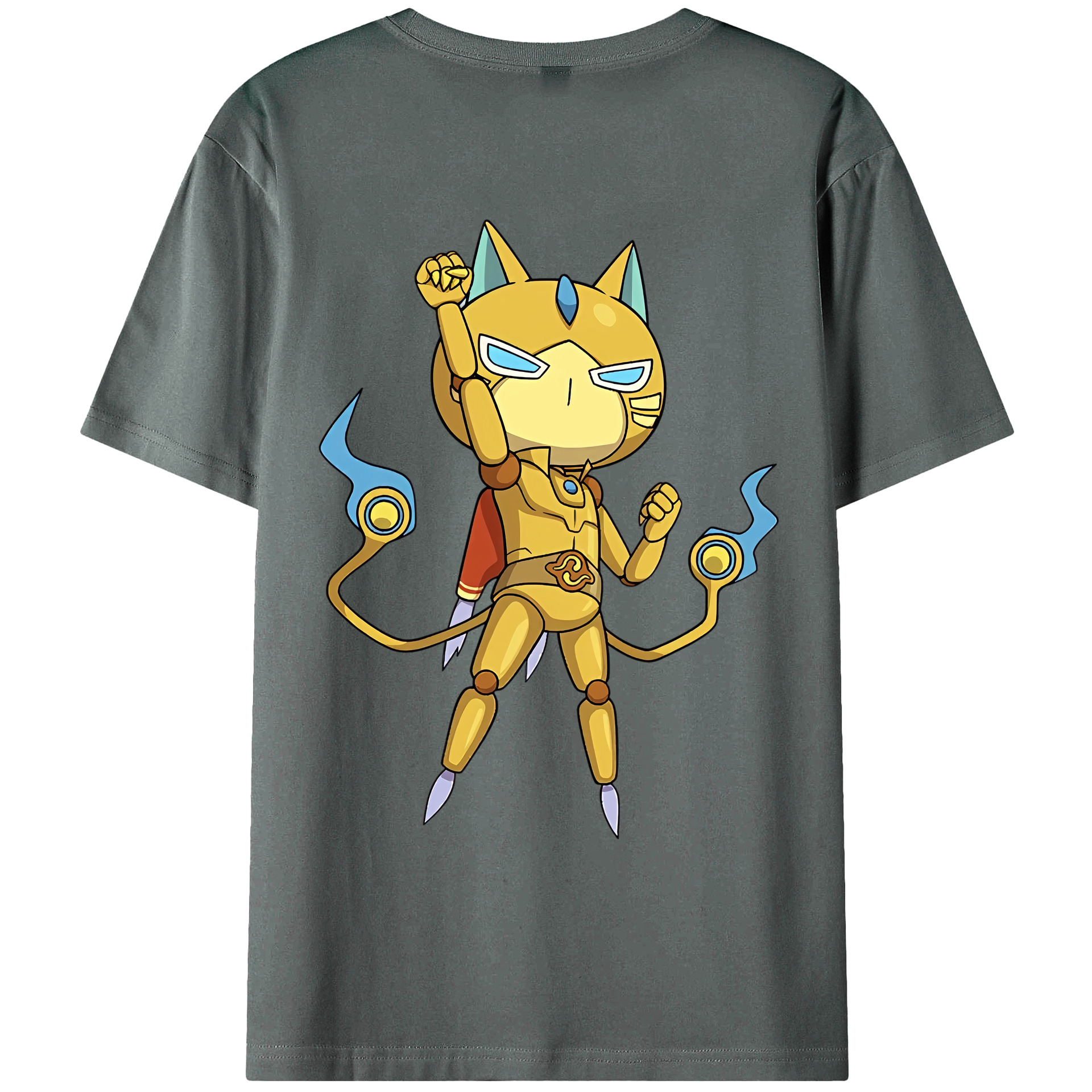 （画像用） 妖怪ウォッチ Yo-kai Watch 綿100％ メンズ半袖Tシャツ（バックプリント） 通気性